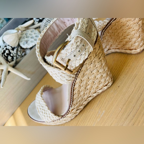 STUART WEITZMAN JUTE WEDGE SANDALS SIZE 9M - Picture 10 of 16